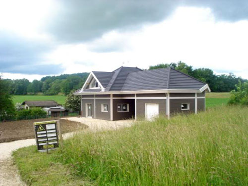 Photo de la construction d'une villa à Chapeiry réalisée par l'architecte Laurent BELLEVILLE